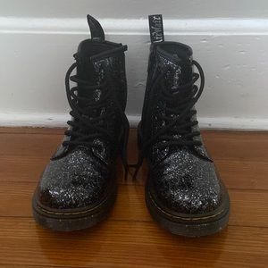 Dr. Martens, Kids size 3, black with silver speck boots